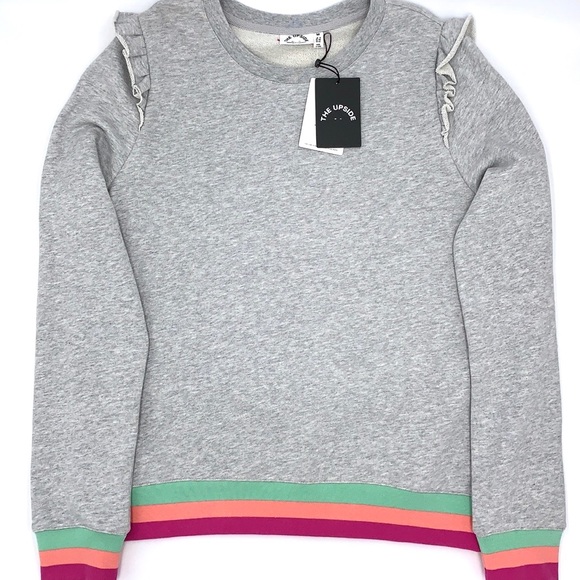 The Upside Frill Bondi Crew Gray Sweatshirt Size Medium - Picture 10 of 10